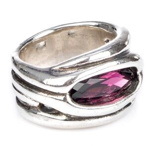 UNOde50 Guardian Purple Swarovski Crystal Ring Size 7